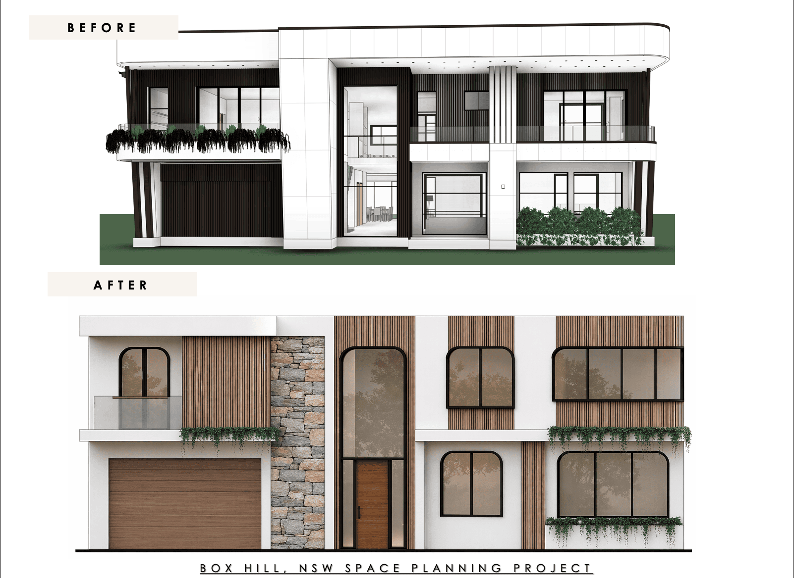 Image of external facade with changes after a floor plan review service