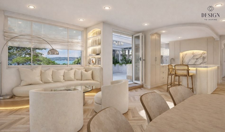 3d render of a lounge room to show interior space design