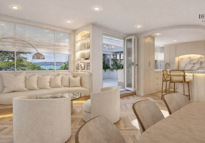 3d render of a lounge room to show interior space design